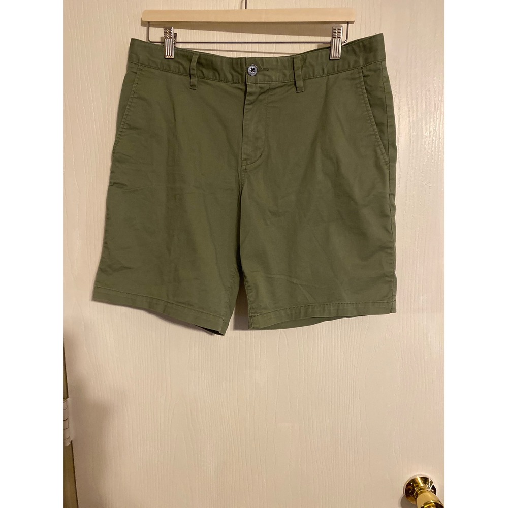 Frank And Oak Brunswick SlimFit Chino Shorts Mens 33 Olive Green Recycled Cotton